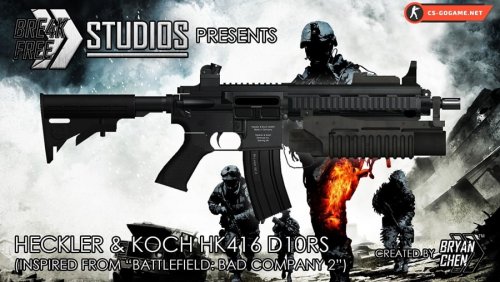 Скачать модель AUG | HK416 D10RS из Battlefield: Bad Company 2 для CS 1.6