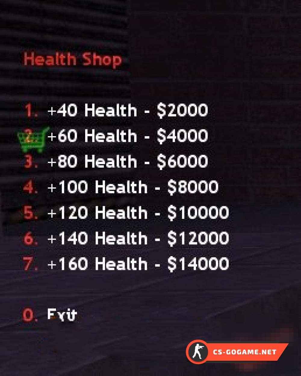 Скачать плагин «Health Shop v2 — покупка здоровья» для CS 1.6