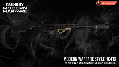 Скачать модель M4A1 | Modern Warfare Style HK416 для CS 1.6